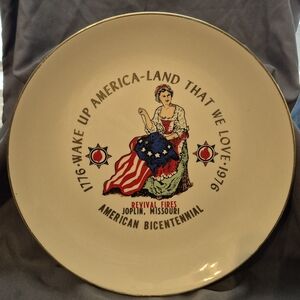 Wake Up America Commemorative Bicentennial Plate-Revival Fires Joplin, Missouri